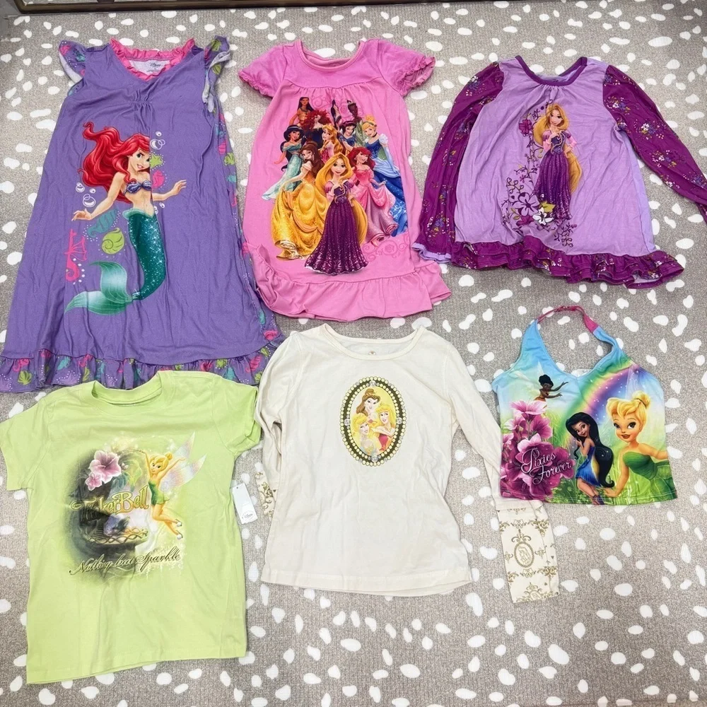 Vintage y2k Disney Store princesses fairies tinkerbell ariel tee girls dress top